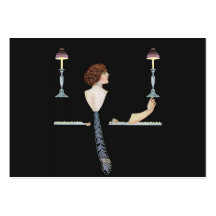 Vintage-Piano-Mädchen-Geschenkanhänger
