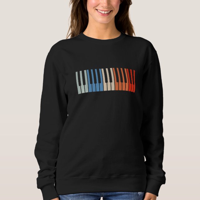 Vintage Piano  Pianist Music Keyboard Musician Out Sweatshirt (Vorderseite)