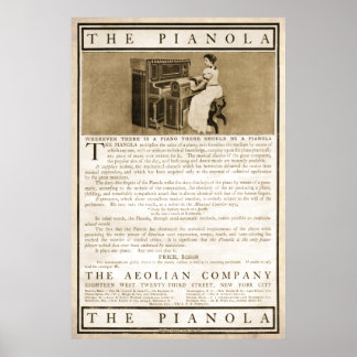 Vintage Pianola Ad aus 1899 Poster