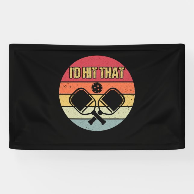 Vintage Pickleball Player I'd Hit That Retro Banner (Horizontal)