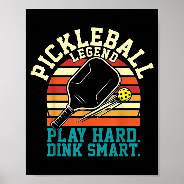 Vintage pickleball retro lines minimal classic  poster (Vorne)