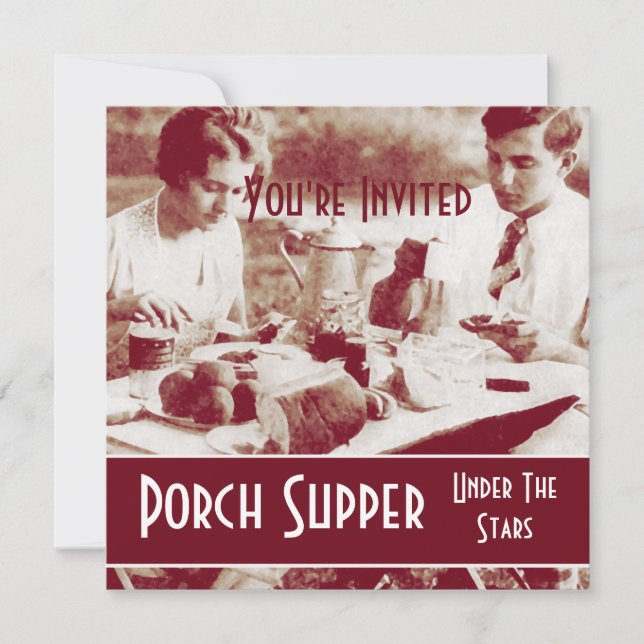 Vintage Picknick-Party Einladung (Vorderseite)