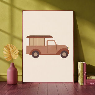 Vintage Pickup Truck Neutrales Kinderzimmer-Kunstp Poster