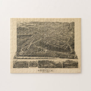 Vintage Pictorial Map of Asheville NC (1891) Puzzle
