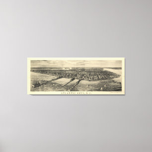 Vintage Pictorial Map of Atlantic City (1909) Leinwanddruck