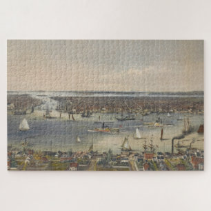 Vintage Pictorial Map of New York City (1848) Puzzle