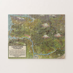 Vintage Pictorial Map Washington und Oregon (1923) Puzzle