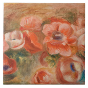 Vintage Pierre Auguste Renoir Blaue Rosa Anemonen Fliese