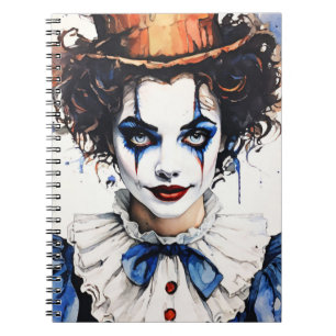 Vintage Pierrot Clown   Notizbuch Journal Notizblock