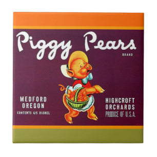 Vintage Piggy Birnen-Oregon-Birne kann Fliese
