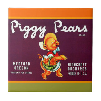Vintage Piggy Birnen-Oregon-Birne kann Fliese