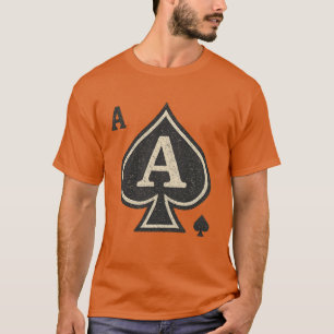 Vintage-Pik-Ass — abgenutztes Poker-Wappen T-Shirt