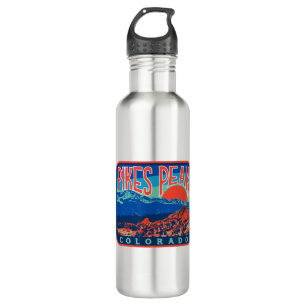 Vintage Pikes Peak Colorado Retro Style Mountains Edelstahlflasche