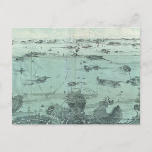 Vintage-Piktogrammkarte des Boston Harbor (1897) Postkarte