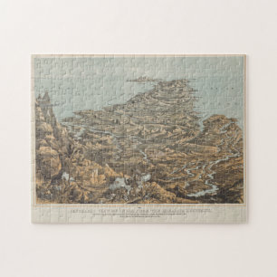 Vintage-Piktogrammkarte Indiens vom Himalaya aus Puzzle