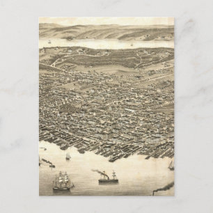 Vintage-Piktogrammkarte von Halifax (1879) Postkarte