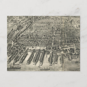 Vintage-Piktogrammkarte von Hoboken NJ (1904) Postkarte