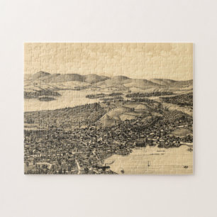 Vintage-Piktogrammkarte von Meredith NH (1899) Puzzle