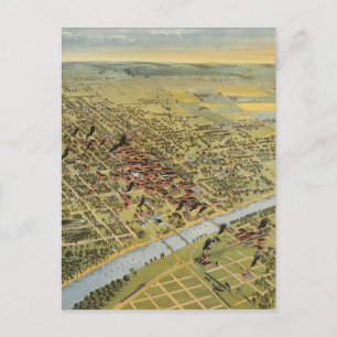 Vintage-Piktogrammkarte von Waco Texas (1892) Postkarte