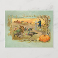 Vintage Pilger und Truthühner