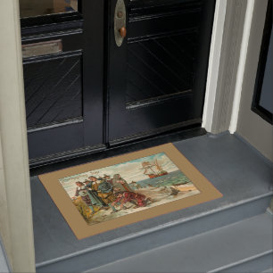 Vintage Pilgerlandung in Plymouth Fußmatte