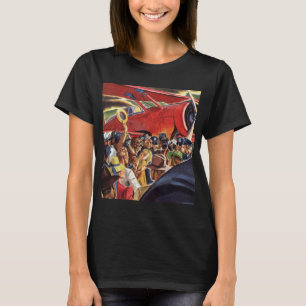Vintage-Pilot eines einmotorigen Propellerflugzeug T-Shirt