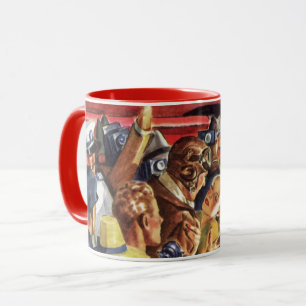 Vintage-Pilot eines einmotorigen Propellerflugzeug Tasse