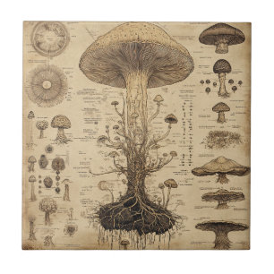 Vintage-Pilz-Botanik-Chart (5) Fliese