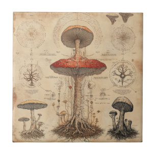 Vintage-Pilz-Botanik-Chart (8) Fliese