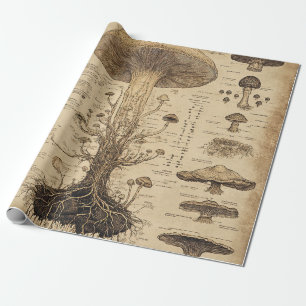 Vintage Pilz-Botanikkarte (5) Geschenkpapier