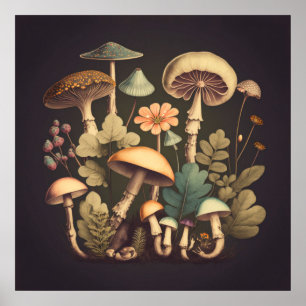 Vintage Pilz Digitalkunst 3 Poster