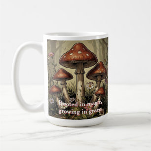 Vintage-Pilz-Rotkappen- und Wildblumen-Kunst Kaffeetasse