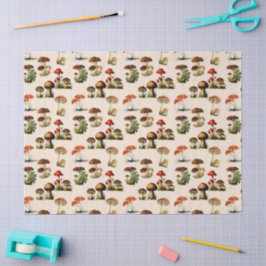 Vintage Pilz- und Pilzkunst Seidenpapier