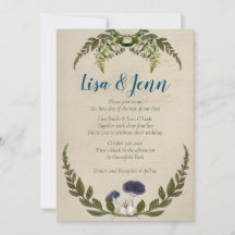 Vintage Pilzcotattacité Hochzeit Einladungen
