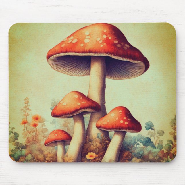 Vintage Pilze Mousepad (Vorne)