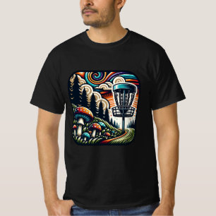 Vintage Pilze und Golfplatz Disc Art T-Shirt