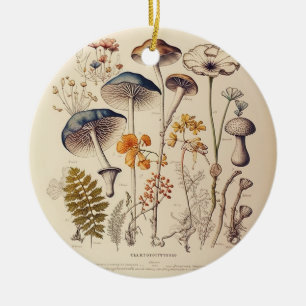 Vintage-Pilzforscher Keramik Ornament