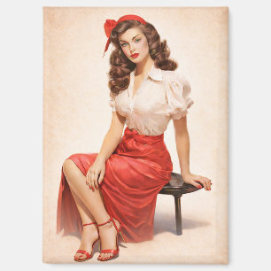 Vintage Pin-Up Glamour Magnet