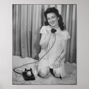 Vintage Pin-Up Mädchen Fotoposter Poster