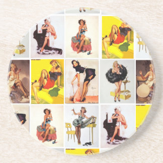 Vintage Pin-Up Mädchen Untersetzer