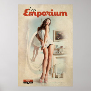 Vintage Pin-Up Spiegelposter Poster