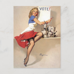 Vintage Pin-Up, Wähle Postkarte