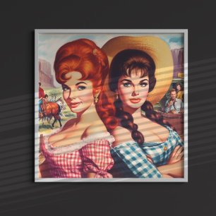 Vintage Pin-ups von Bauernmädchen Poster
