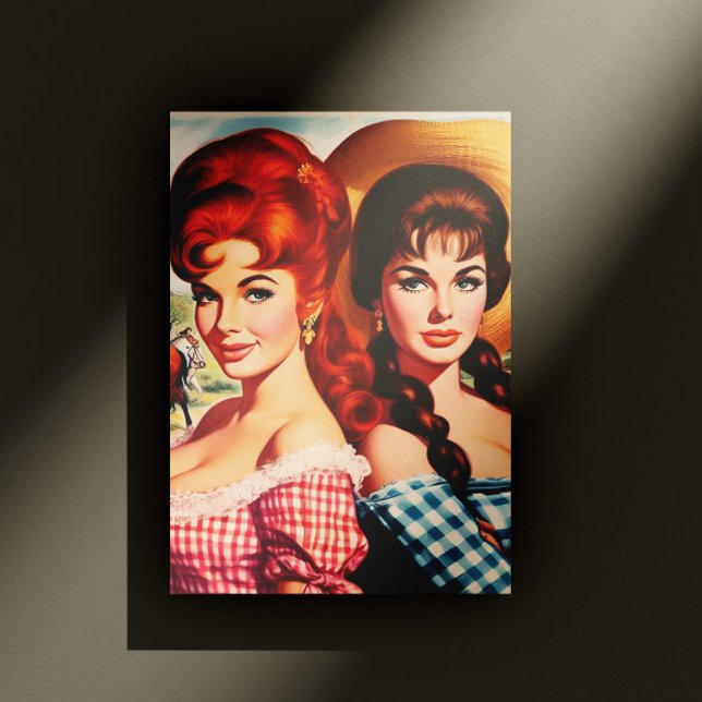 Vintage Pin-ups von Bauernmädchen Postkarte (Von Creator hochgeladen)
