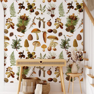 Vintage Pine Forest Treasures Nahtlos Tapete