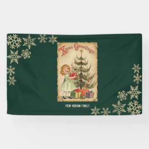 Vintage Pine Tree Little Girls präsentiert Schneef Banner