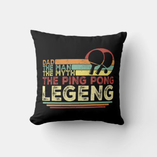 Vintage Ping Pong Papa Ping Pong Spielendes Tee-Va Kissen