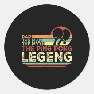 Vintage Ping Pong Papa Ping Pong Spielendes Tee-Va Runder Aufkleber