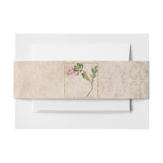 Vintage Pink Berries Hochzeit Einladungsbanderole