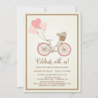 VINTAGE PINK BICYCLE BRIDAL SHOWING EINLADUNG